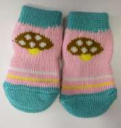 Ponožky protiskluzové - Růžovo zelené s houbou