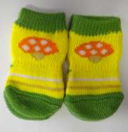 Ponožky protiskluzové - Žluto zelené s houbou