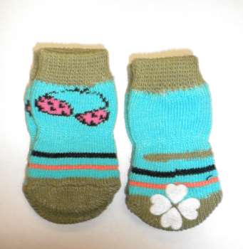 Ponožky protiskluzové - khaki + zelená - s plavkami